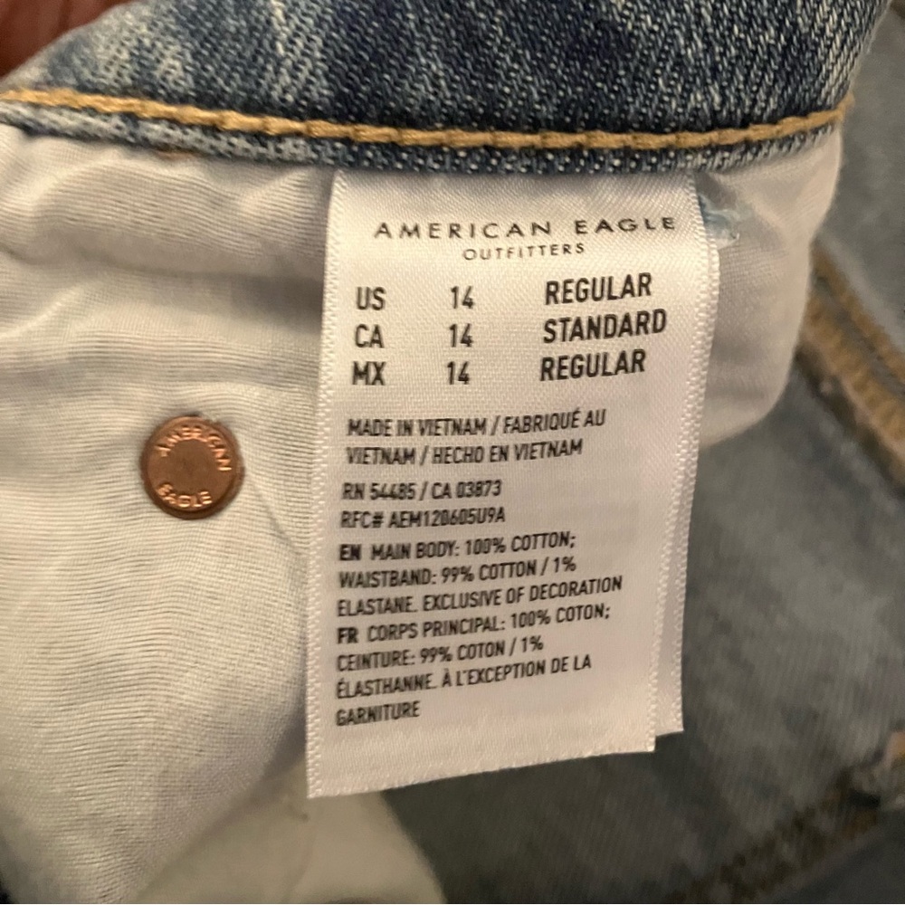 American Eagle knee length distressed denim skirt - Picture 8 of 9